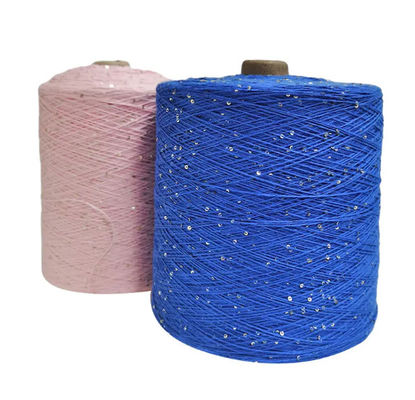 5mm Hilos Beads Cotton Blend Yarn Fancy Sequin Yarn Để đan