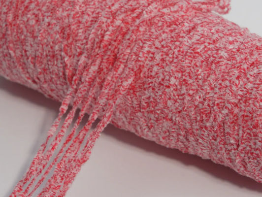 Hai màu hỗn hợp chenille sợi Chunky nhuộm 50% polyester 50% bông trộn chấm trắng
