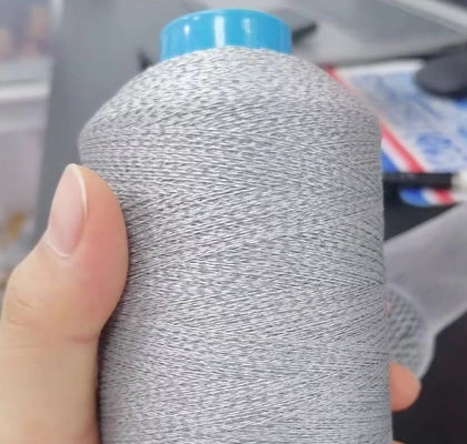 350D Grey thêu sợi phản xạ cho đan quần áo an toàn may sợi phản xạ