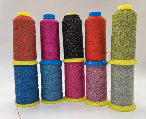 100% polyester màu sắc cầu vồng hai mặt phản xạ sợi cho đan rửa độ bền 0.25mm 0.5mm 1mm